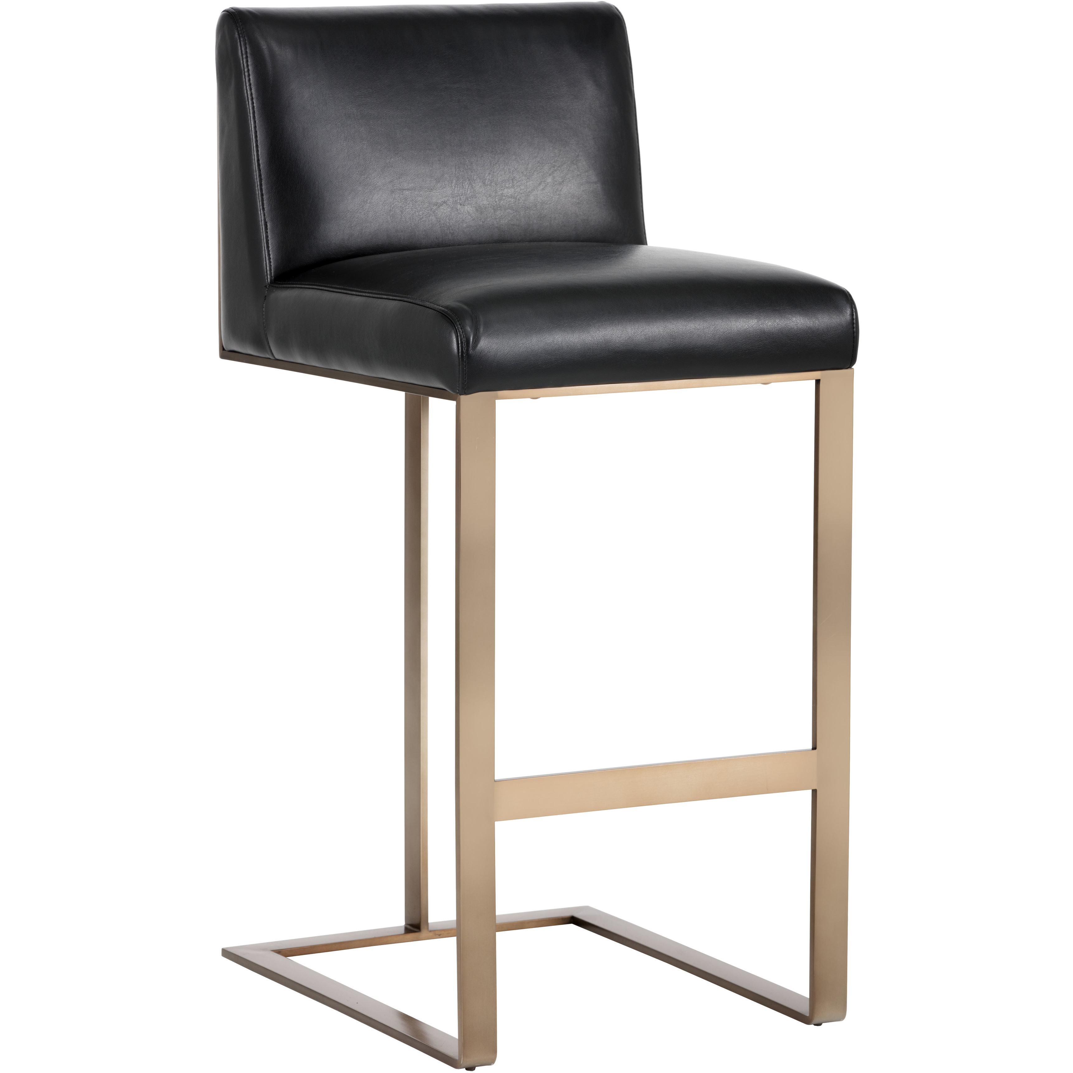 Dean 39.5 inch Antique Brass / Cantina Black Barstool